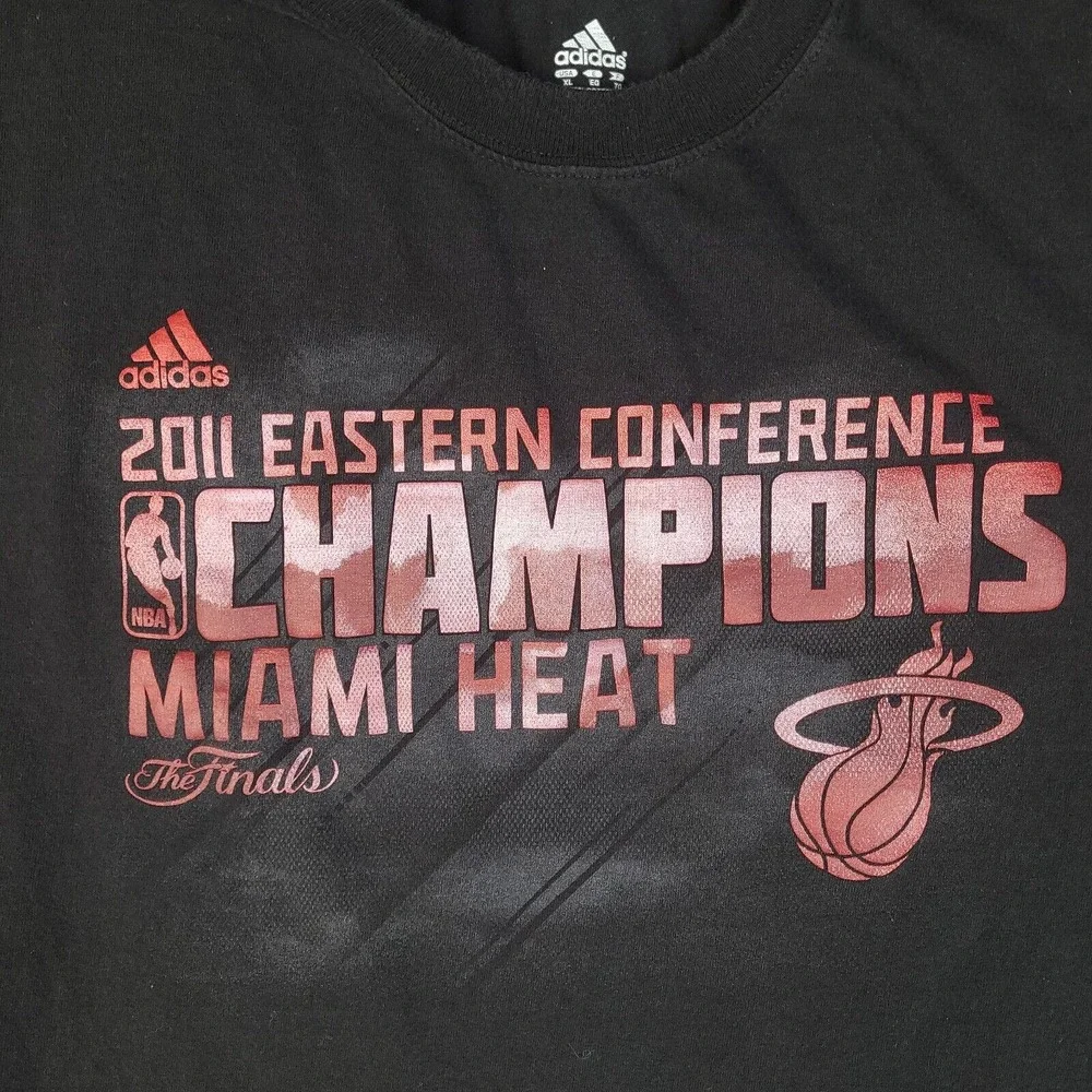 Miami Heat T-Shirt‎ Men’s XL Black NBA 2011 Eastern Conference Champions Cotton